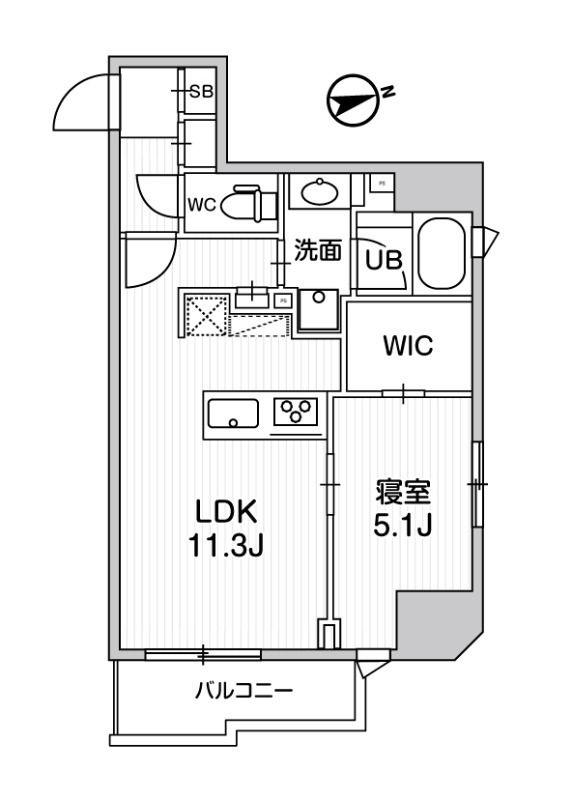 シーズンフラッツ蔵前パークフロント(1LDK/11階)の間取り写真