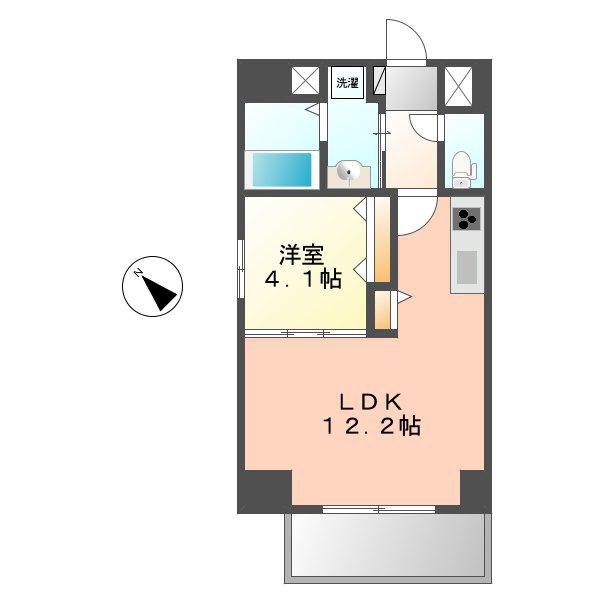 グランデューク新栄GRANDUKE新栄(1LDK/2階)の間取り写真