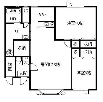 ひがし野ハイツ(2LDK/1階)の間取り写真