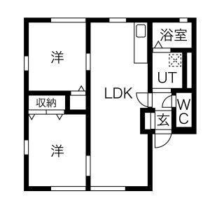 ヴィラ相生C(2LDK/2階)の間取り写真
