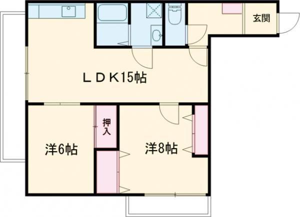 ガーデンヒルズ名切(2LDK/3階)の間取り写真