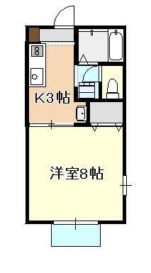 ハイツ・ボヌール(1K/2階)の間取り写真