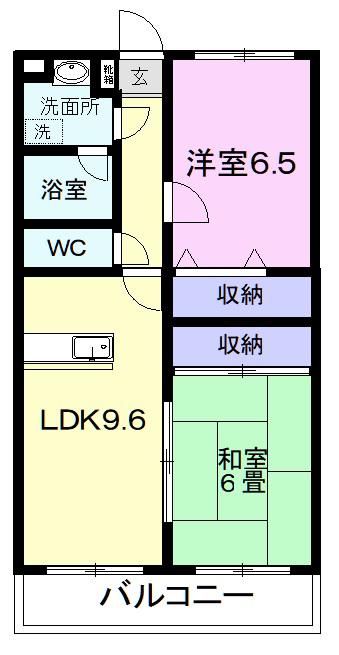 グランドゥール(2LDK/3階)の間取り写真