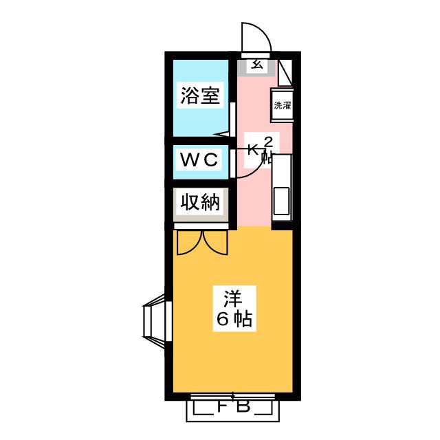 マロンハイム(1K/1階)の間取り写真