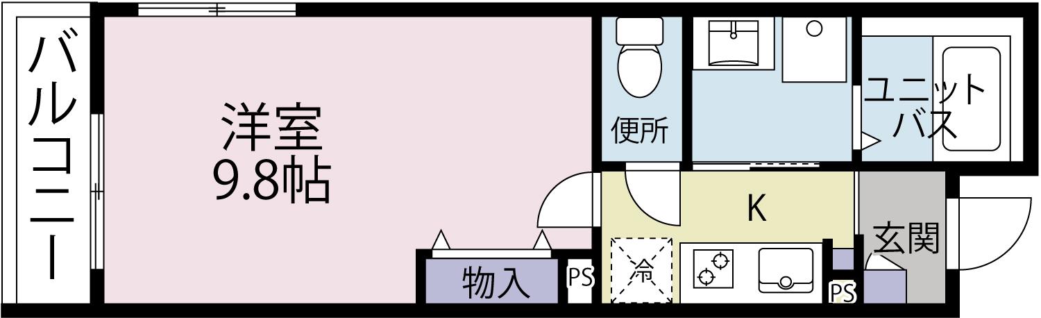 アズール自由が丘(1K/1階)の間取り写真