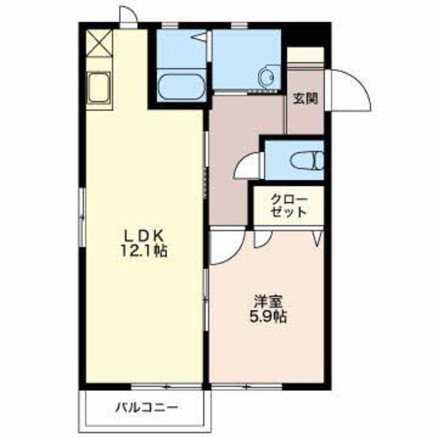 ドムス文京町(1LDK/1階)の間取り写真