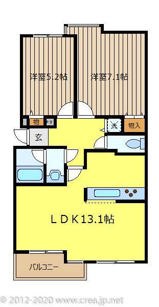ヴェナビスタ三原(2LDK/3階)の間取り写真