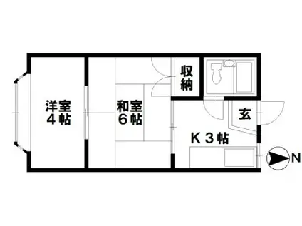 DAHEIM(2K/2階)の間取り写真