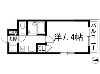 シティハウス仁川Ⅱ(1K/2階)の間取り写真