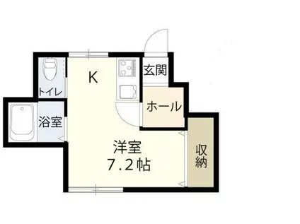 小田原市荻窪 SHA-MERE(1K/1階)の間取り写真