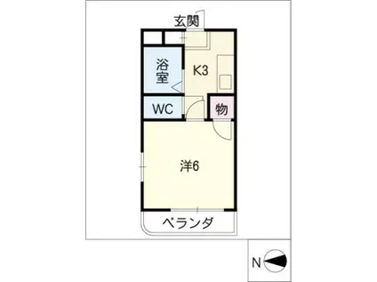 サンマンション大曽根(1K/2階)の間取り写真