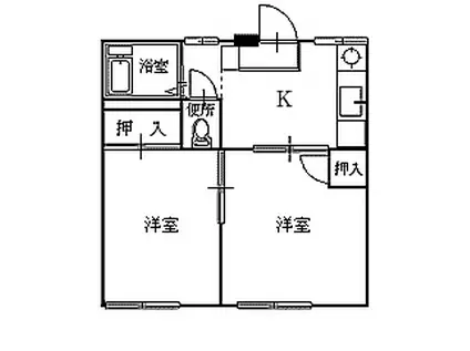 ファインボーヌング(2K/1階)の間取り写真