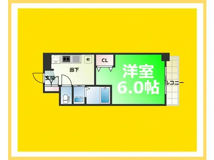 エステムコート難波サウスプレイスVIラグジー(1K/4階)の間取り写真