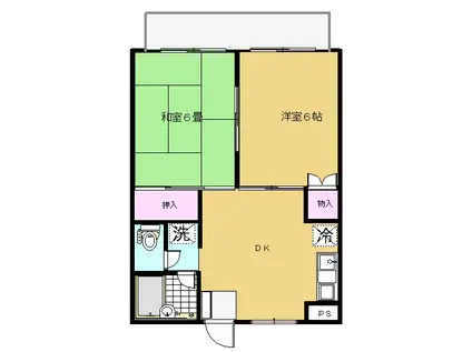 エクセル大和田(2DK/2階)の間取り写真