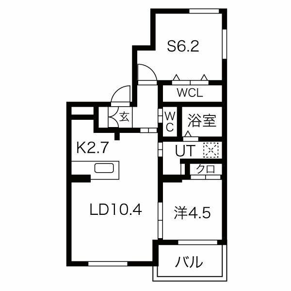 FLAX CITY ASABU-フラックスシティ麻生(2LDK/3階)の間取り写真