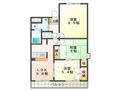 リバティーコート(3LDK/1階)の間取り写真