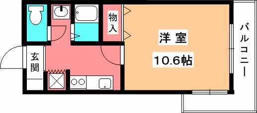 ロフティ上一万(1K/12階)の間取り写真