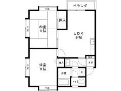 エクセレンテC棟(2LDK/2階)の間取り写真