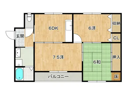 メゾンスピナッチ(3DK/2階)の間取り写真