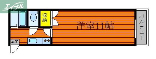 アメニティー21(1K/3階)の間取り写真