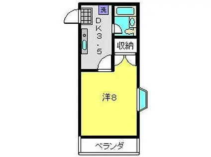 テラス鶴ヶ峰(1K/3階)の間取り写真