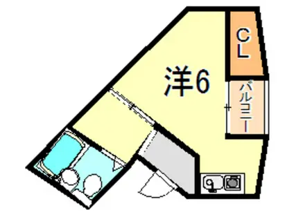 千鳥が丘エヌズ(ワンルーム/4階)の間取り写真
