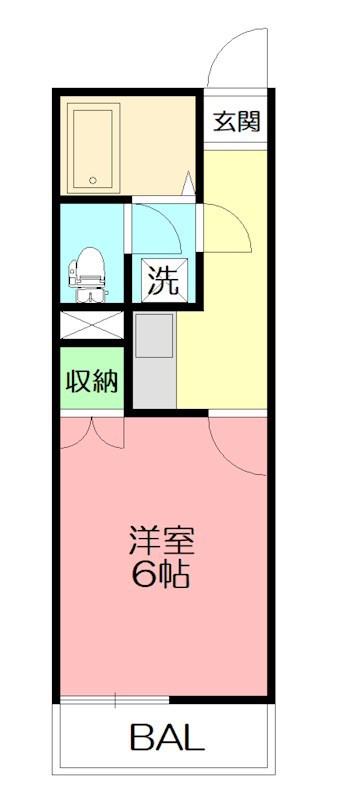 ガイア春日町(1K/3階)の間取り写真
