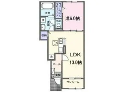 ラヴィベールアイ I(1LDK/1階)の間取り写真