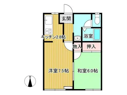 リッチフィールド(2K/1階)の間取り写真