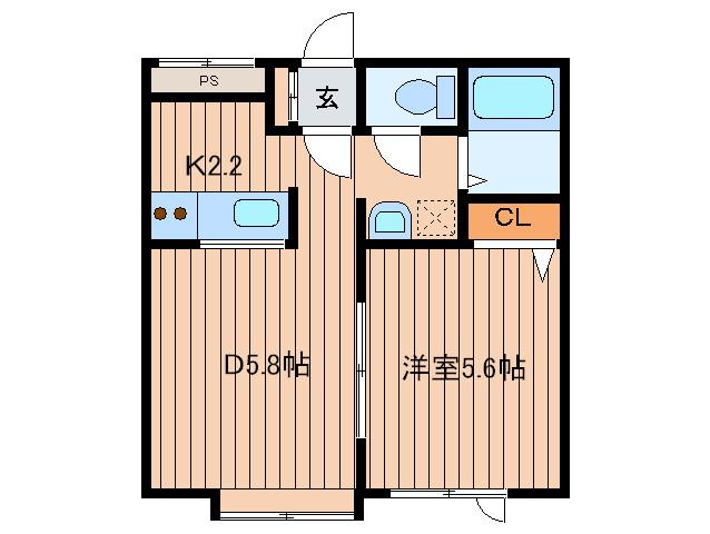 COLLINS42(1DK/3階)の間取り写真