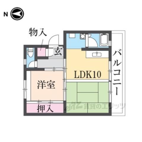 寝屋川団地C50号棟(1LDK/4階)の間取り写真