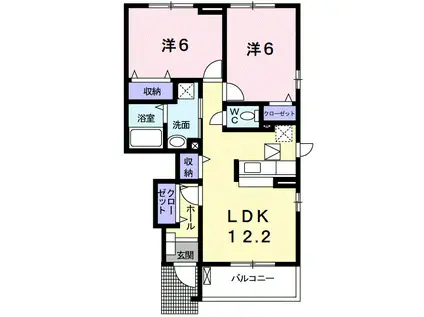 グランソーレA(2LDK/1階)の間取り写真