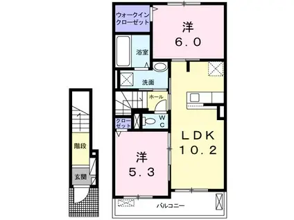 まほろば(2LDK/2階)の間取り写真