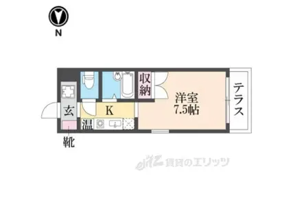 エガールパレス(1K/1階)の間取り写真