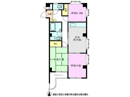 グリーンエール(3DK/3階)の間取り写真