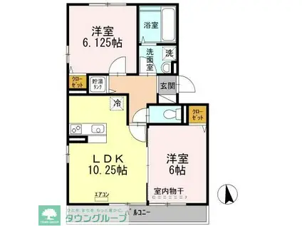 サンボナール(2LDK/3階)の間取り写真