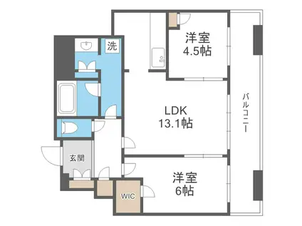 センターマークスタワー(2LDK/16階)の間取り写真