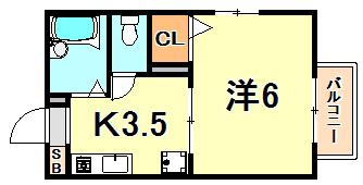 フレンドリーみづほ(1K/2階)の間取り写真