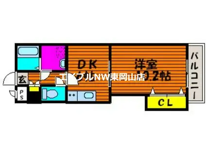 プレステージ高島(1DK/2階)の間取り写真
