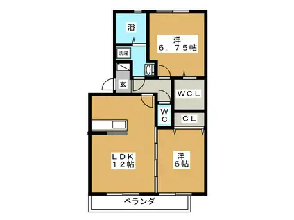 リエート(2LDK/1階)の間取り写真