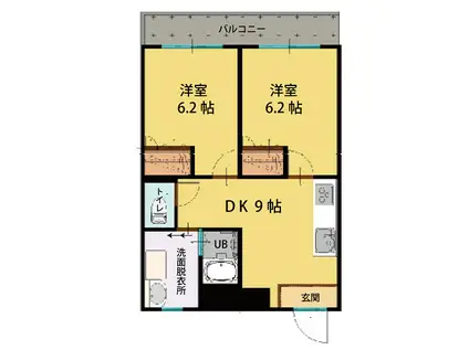 コーポ101(1K/2階)の間取り写真