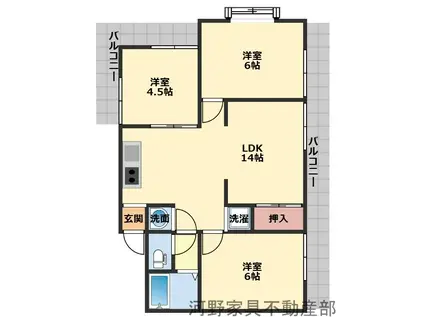 プレジール(3LDK/3階)の間取り写真