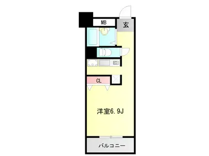 学園カレッジハイツ(1K/3階)の間取り写真