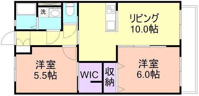 ローパスI(2LDK/1階)の間取り写真