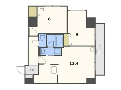 ラクラス円山公園(2LDK/10階)の間取り写真
