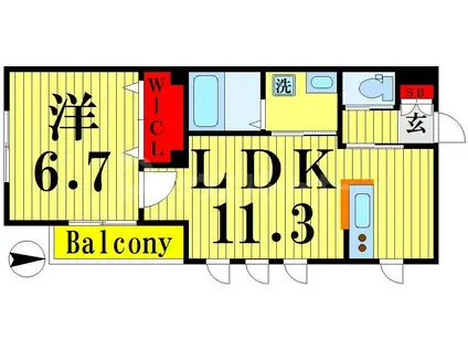 サンアリーナ(1LDK/3階)の間取り写真