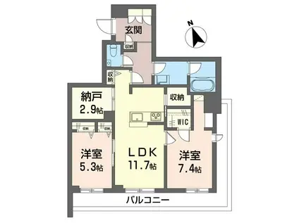 グランクロス サン(2SLDK/3階)の間取り写真