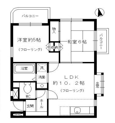 ラ・メゾン・クレール(2LDK/1階)の間取り写真