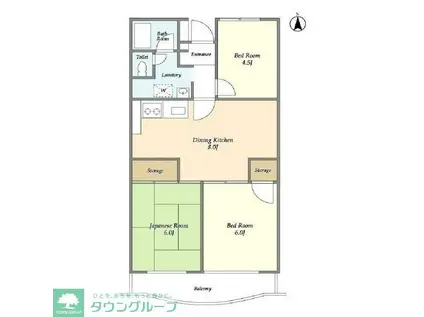 グリーンコーポ金田ユング(3DK/3階)の間取り写真