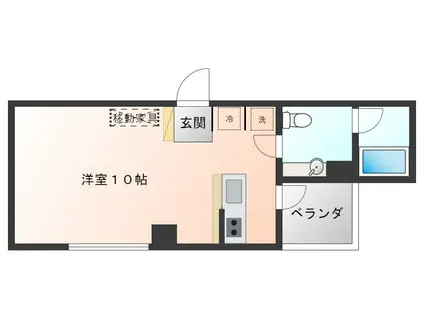 GO-AI-OH(ワンルーム/3階)の間取り写真